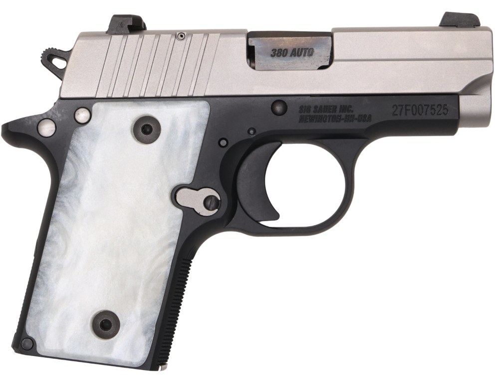 SIG Sauer P238 TSS .380 ACP CA Compliant 2.7" Silver Pearlite Grips-img-1