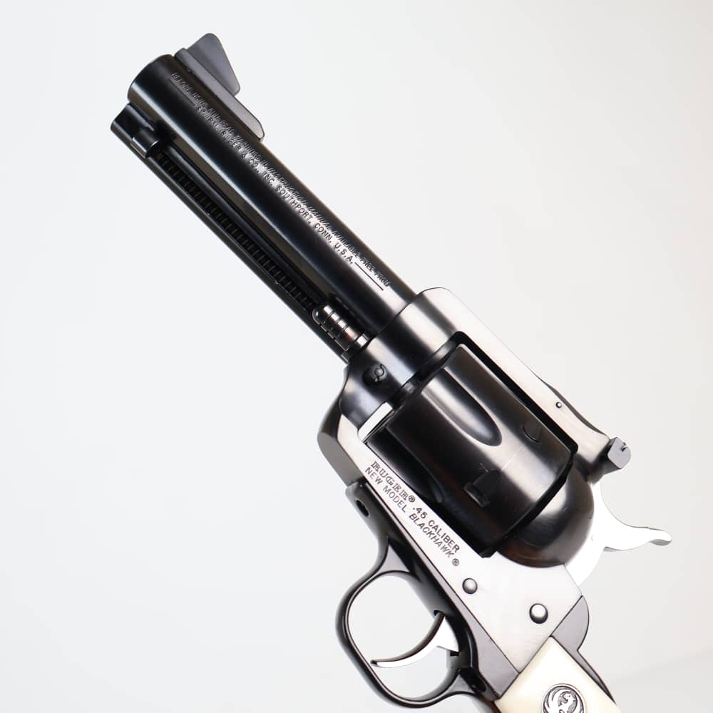 Ruger New Model Blackhawk 45 Colt & .45ACP Blued/White Grips 4.75" W/ Box!-img-11