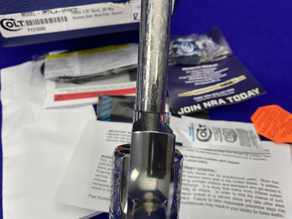 2021 Colt Python .357 Mag Stainless 4.25"*BEAUTIFUL SCROLL ENGRAVED PYTHON*-img-40