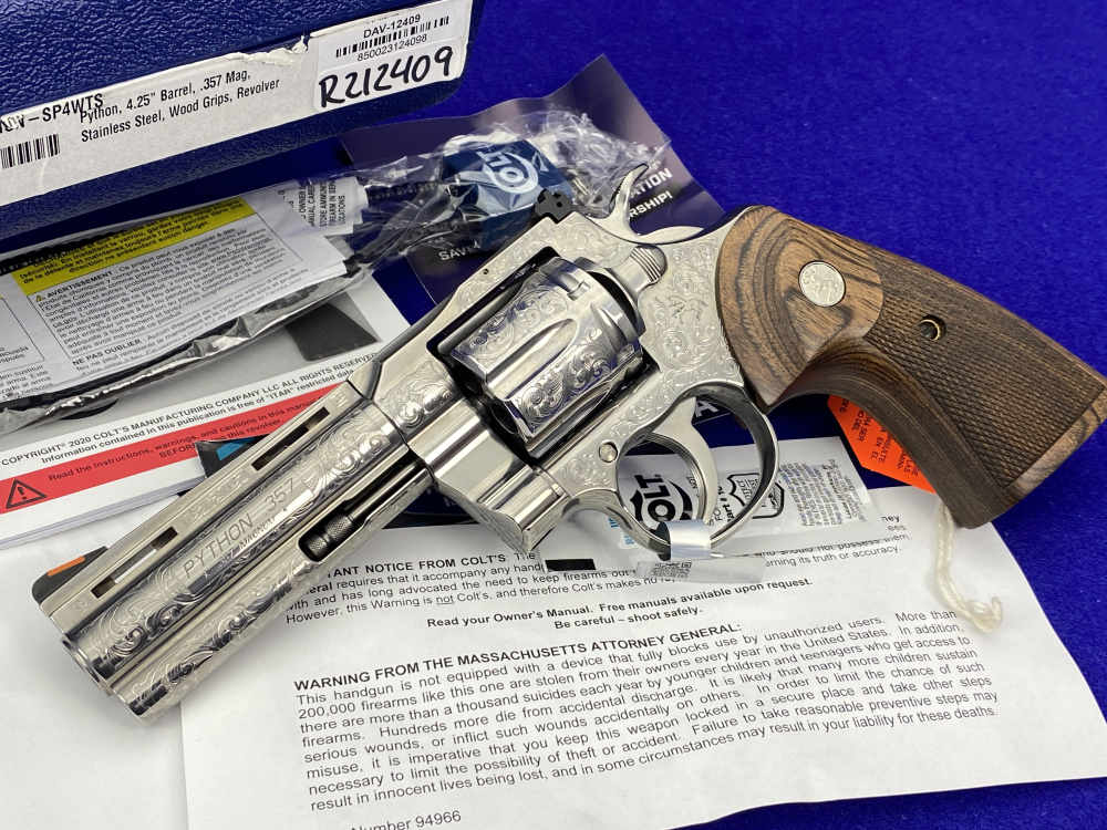 2021 Colt Python .357 Mag Stainless 4.25"*BEAUTIFUL SCROLL ENGRAVED PYTHON*-img-50