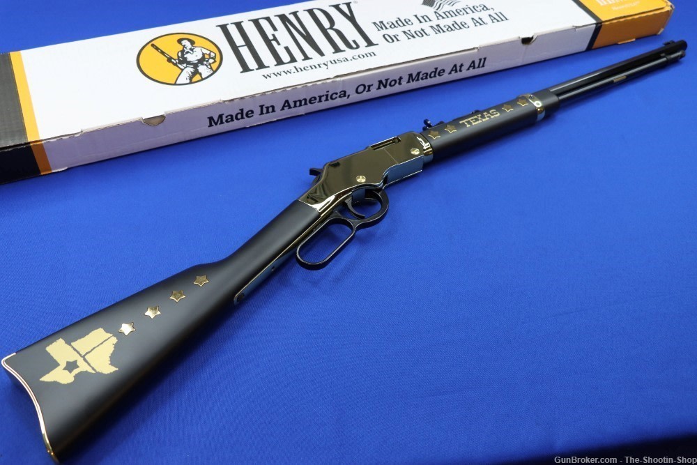 Henry GOLDEN BOY TEXAS TRIBUTE Rifle 22LR 20" BRASS Frame Tacked Wood NEW-img-0