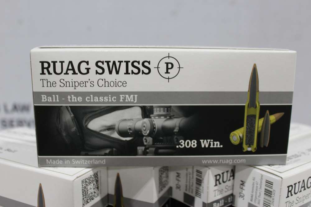 Ruag .308win (7.62x51) Swiss P ball FMJ 176gr 200rds DL/Signature Required!-img-1