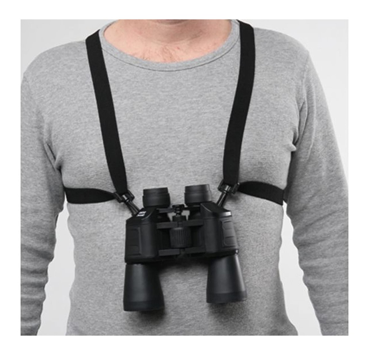 Bulldog Cases Black Adjustable/Stretching Binocular Harness with Leather Ba-img-0