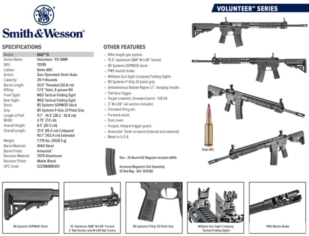 S&W VOLUNTEER XV PRO DMR M-LOK #13519 6mm ARC-img-11