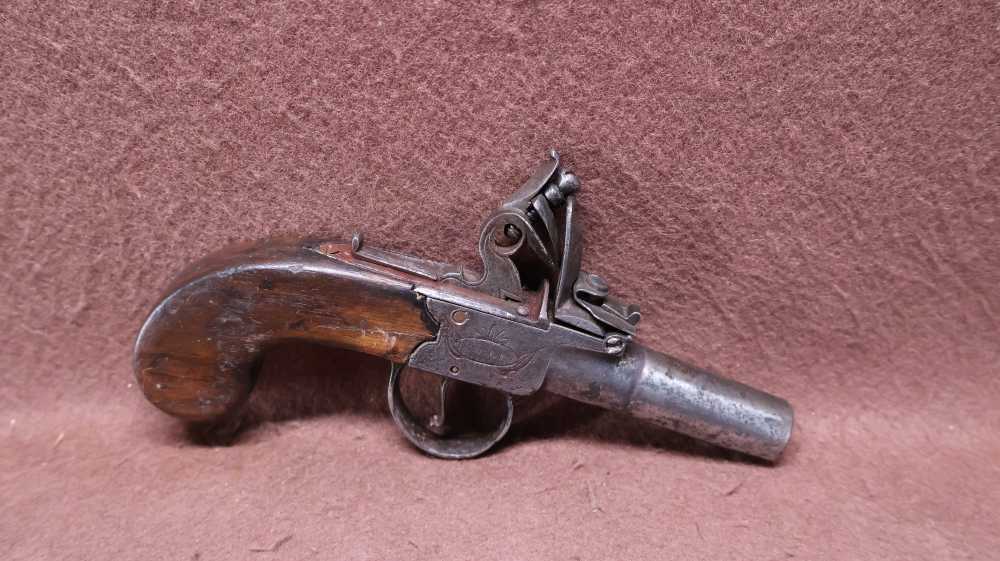 McDermott Dublin 50 Cal Top Hammer Flintlock Travelling Pistol 2 3/4" BRL-img-0