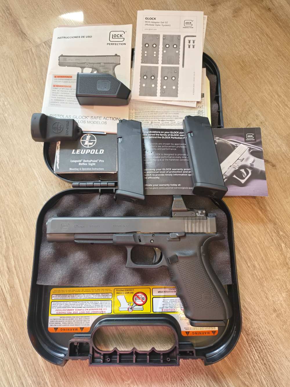 Glock 40 Gen4 MOS 10mm 6" Long Slide Leupold DeltaPoint Pro 3 Mags Case-img-15