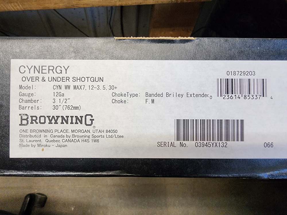 PICS! NEW! BROWNING CYNERGY WICKED WING 12 GAUGE 30 MAX7 CAMO BRONZE MAX 7-img-1