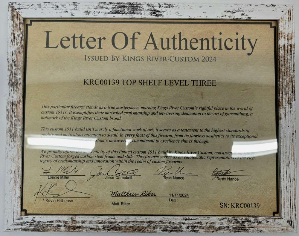 Kings River Custom Case Hardened & Engraved, 1 of 10, 45 ACP. LNIB-img-18