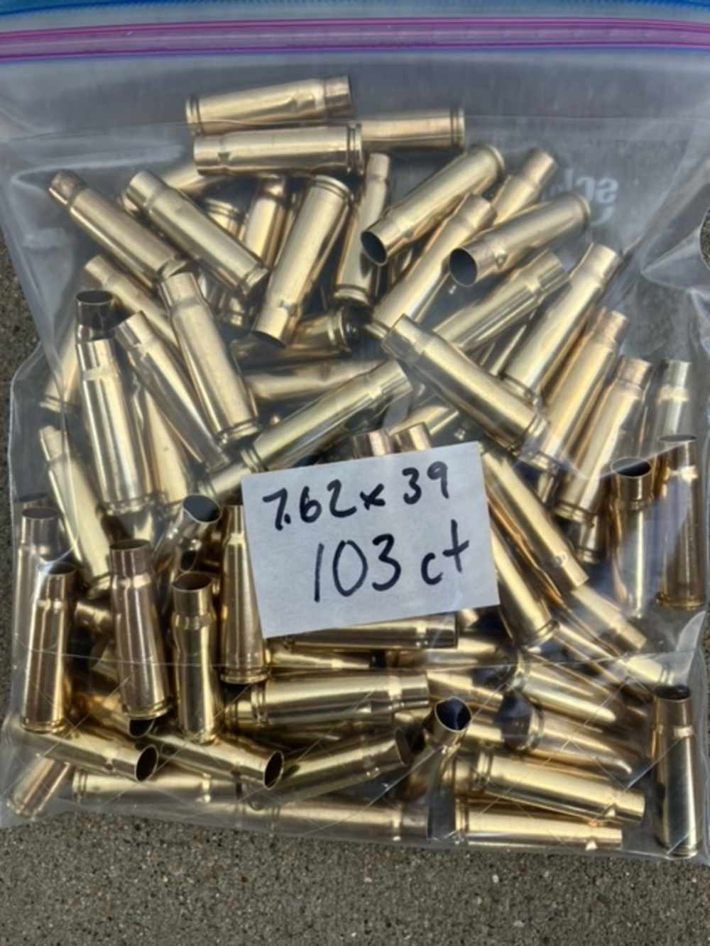 7.62x39 brass - 103 pieces -img-0