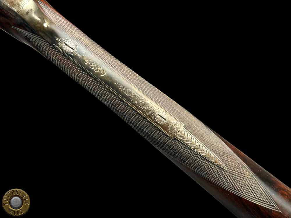 SCARCE JAMES PURDEY - LONDON 12 GA SXS PERCUSSION MUZZLELOADER- CASED + ACC-img-35