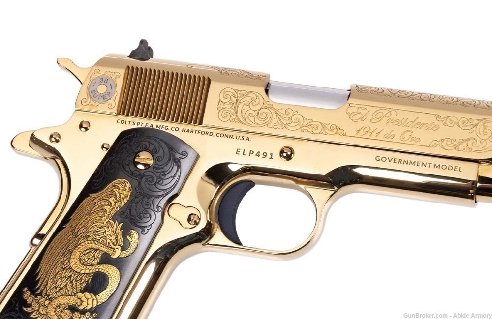 COLT COLLECTOR 1911 PRESIDENTE DE ORO 38 Super Engraved Consecutive #3 & #4-img-6