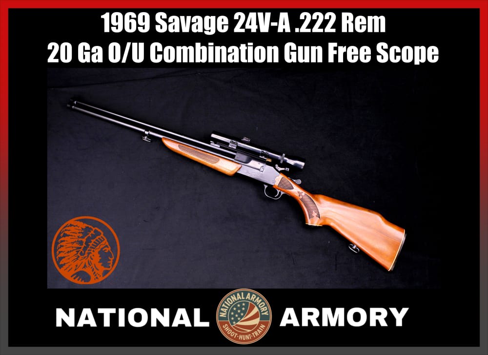 1969 Vintage Savage 24V-A Over/Under .222 Rem 20 Gauge Weaver Scope-img-0