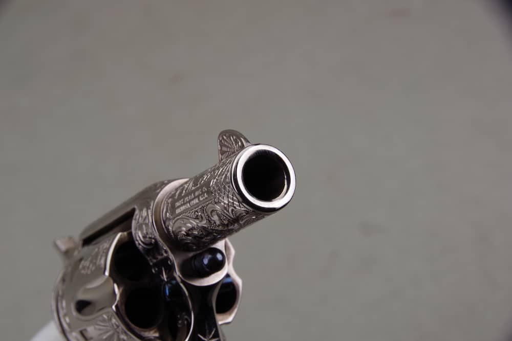 John Adams Master Engraved 1988 Colt SAA Sheriffs 45 LC 2 1/2'' Nickel 99%+-img-34