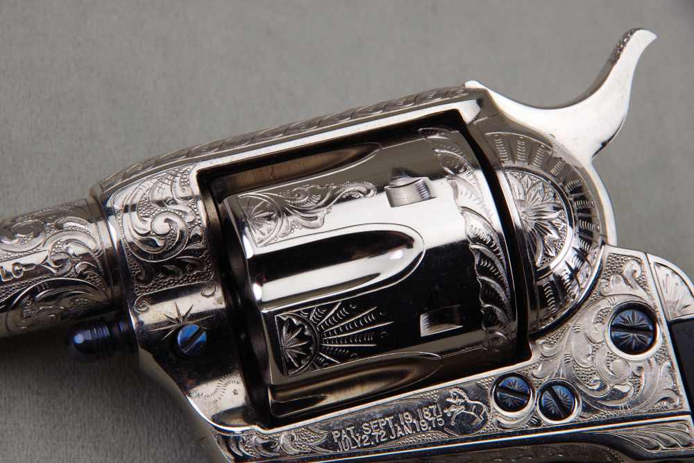 John Adams Master Engraved 1988 Colt SAA Sheriffs 45 LC 2 1/2'' Nickel 99%+-img-21