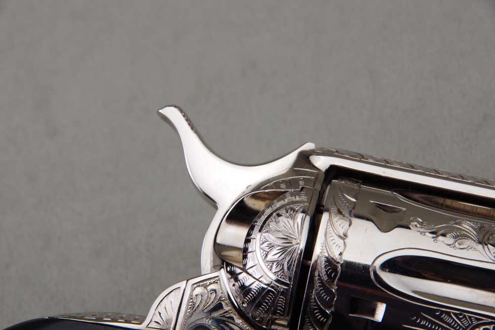 John Adams Master Engraved 1988 Colt SAA Sheriffs 45 LC 2 1/2'' Nickel 99%+-img-29