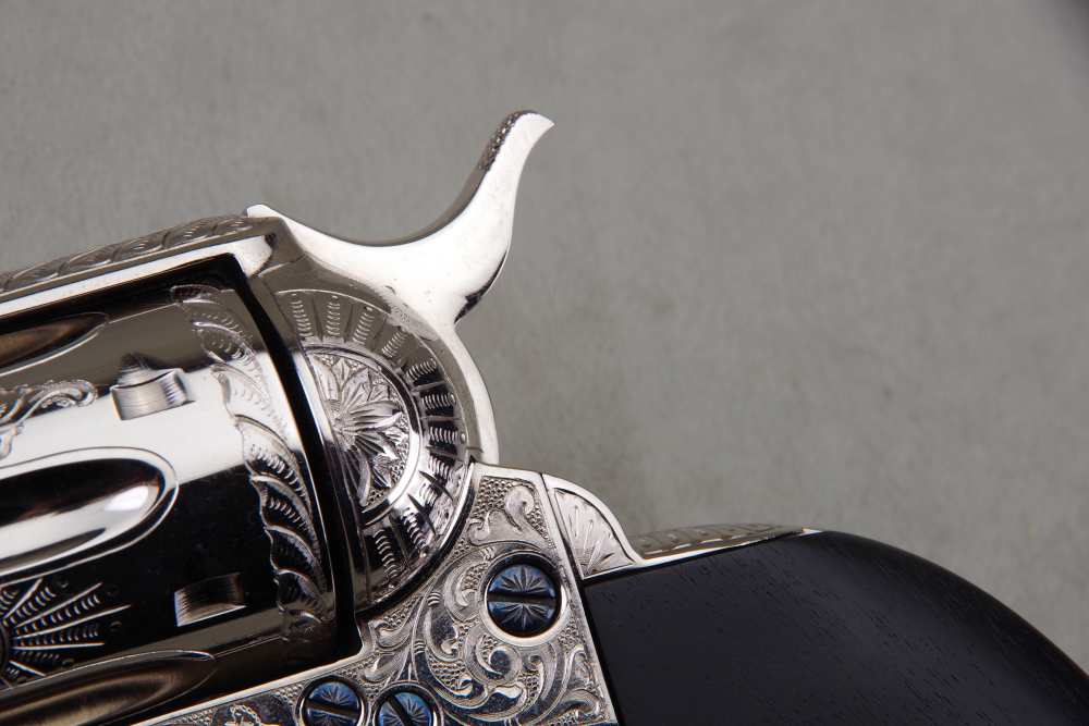 John Adams Master Engraved 1988 Colt SAA Sheriffs 45 LC 2 1/2'' Nickel 99%+-img-22