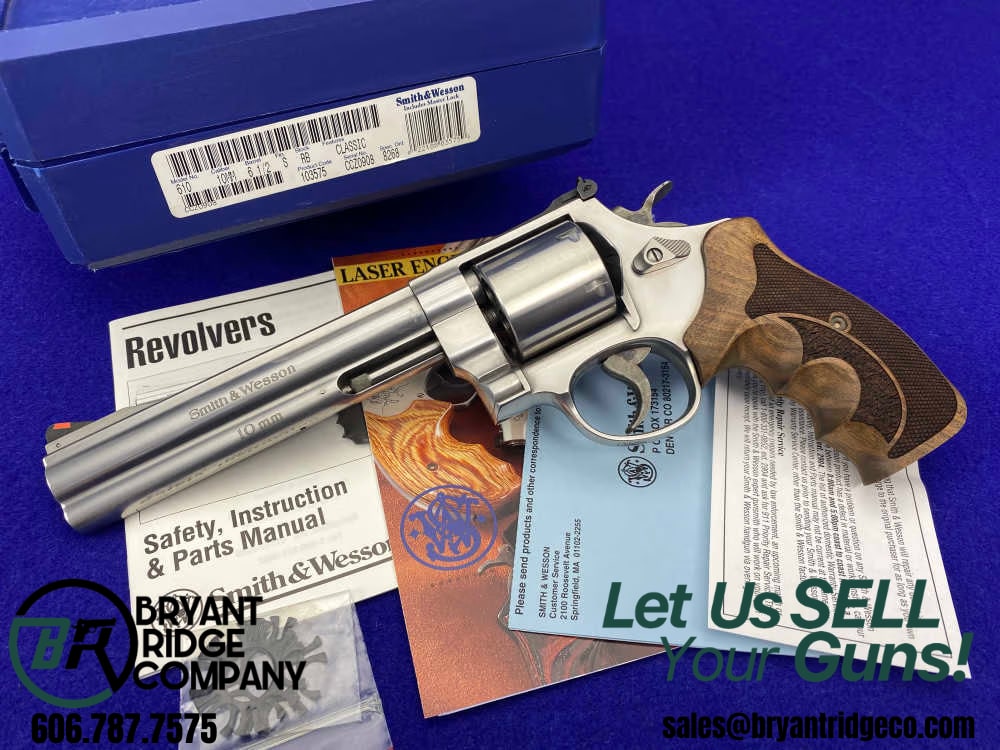 Smith Wesson 610-2 10mm Stainless 6.5" *BIG BORE DOUBLE-ACTION REVOLVER*-img-0