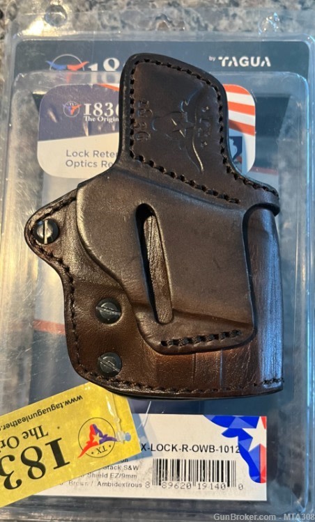 TAGUA TX LOCK RET OWB - S&W SHIELD/HELLCAT/SHIELD EZ - BROWN LEATHER-img-1