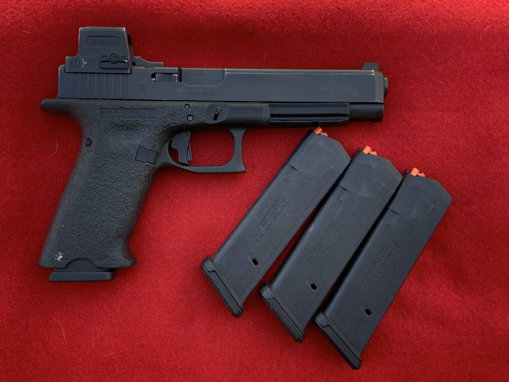 Customized Glock 34 Gen 4, black, 5.3", 9mm, Holosun greed dot Apex trigger-img-0
