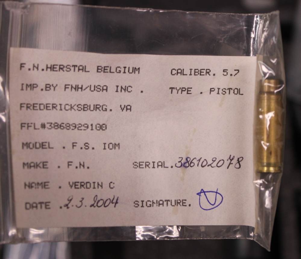 FN Five Seven IOM pistol 5.7X28 in box with mags, manual, LEO letter NAMED-img-11