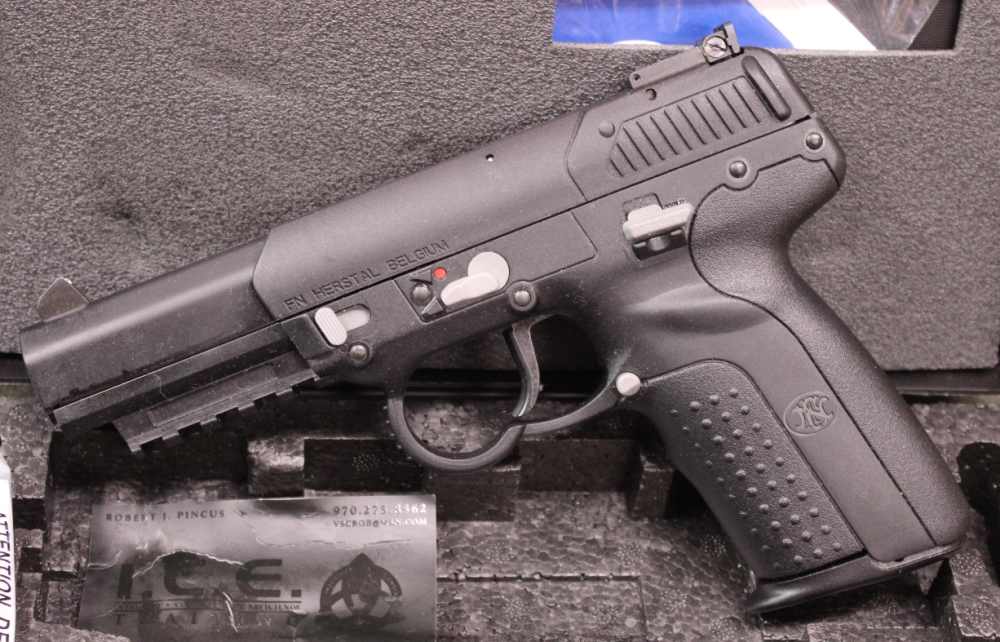 FN Five Seven IOM pistol 5.7X28 in box with mags, manual, LEO letter NAMED-img-13