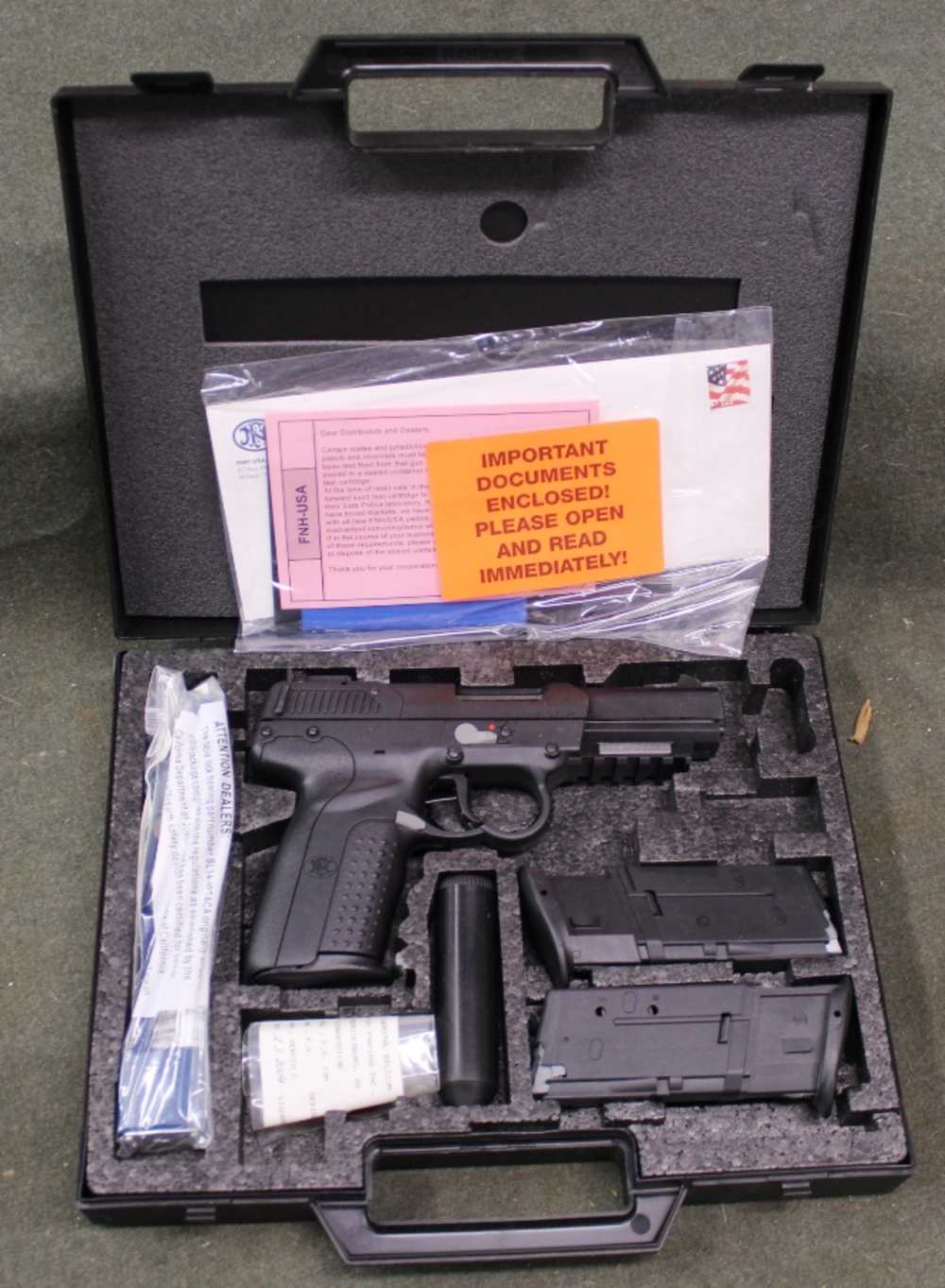 FN Five Seven IOM pistol 5.7X28 in box with mags, manual, LEO letter NAMED-img-0