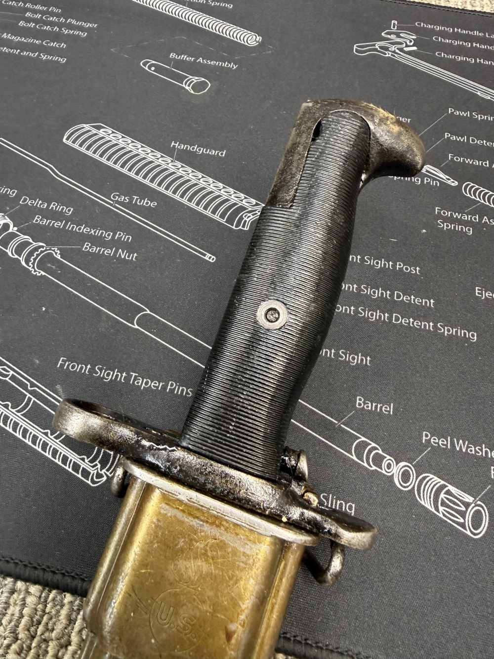 WWII USGI Local Bring Back US AFH Flaming Bomb M1 Garand Bayonet 30-06-img-8