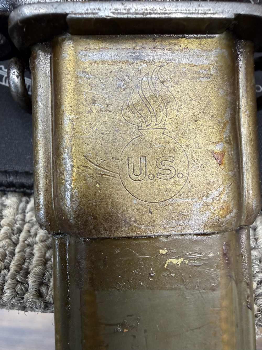 WWII USGI Local Bring Back US AFH Flaming Bomb M1 Garand Bayonet 30-06-img-7