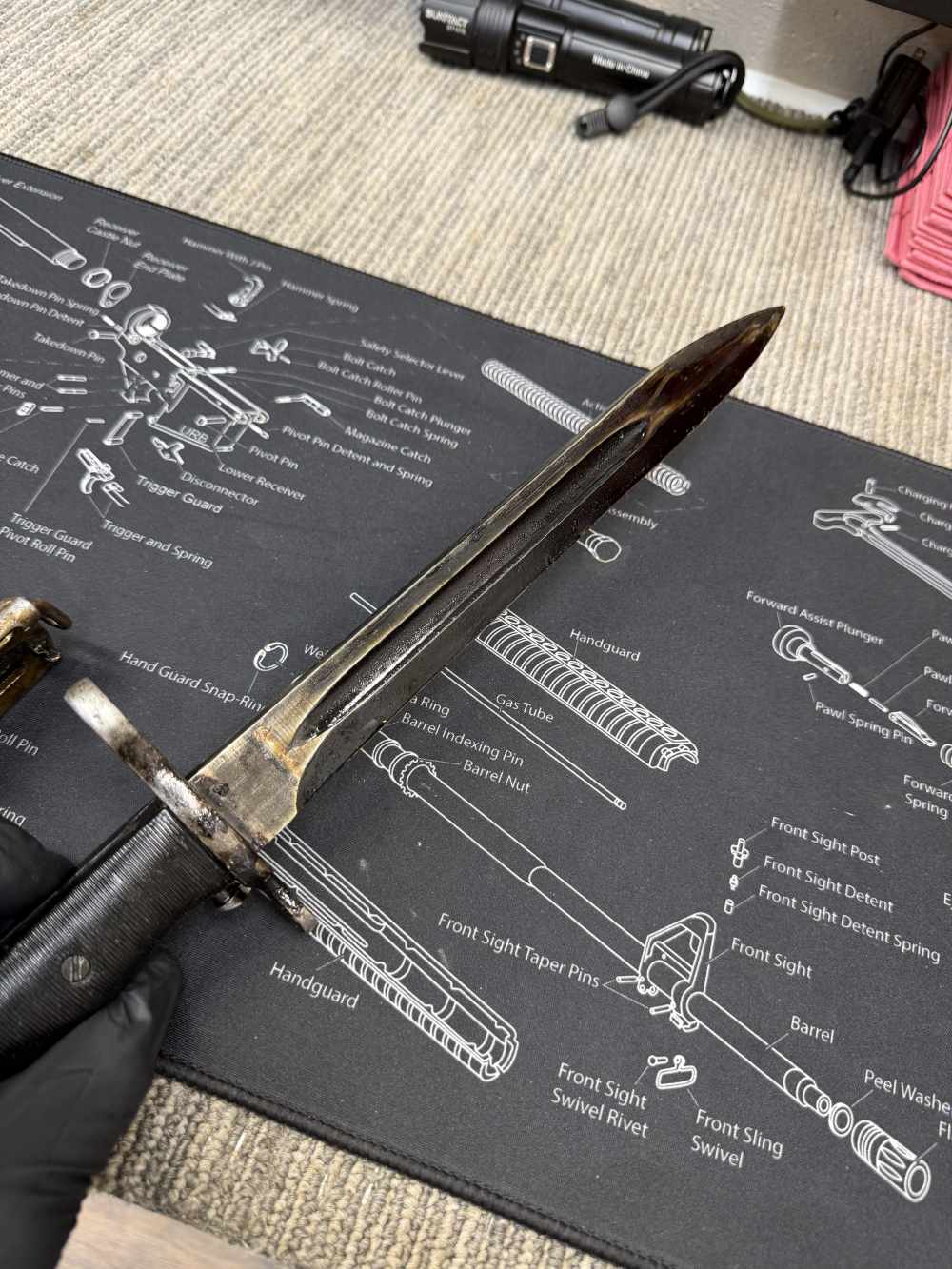 WWII USGI Local Bring Back US AFH Flaming Bomb M1 Garand Bayonet 30-06-img-27