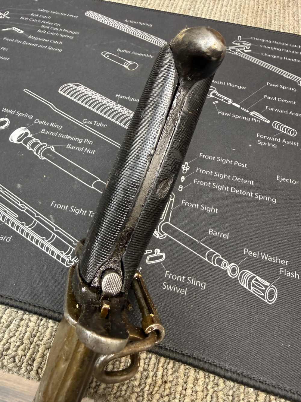 WWII USGI Local Bring Back US AFH Flaming Bomb M1 Garand Bayonet 30-06-img-11