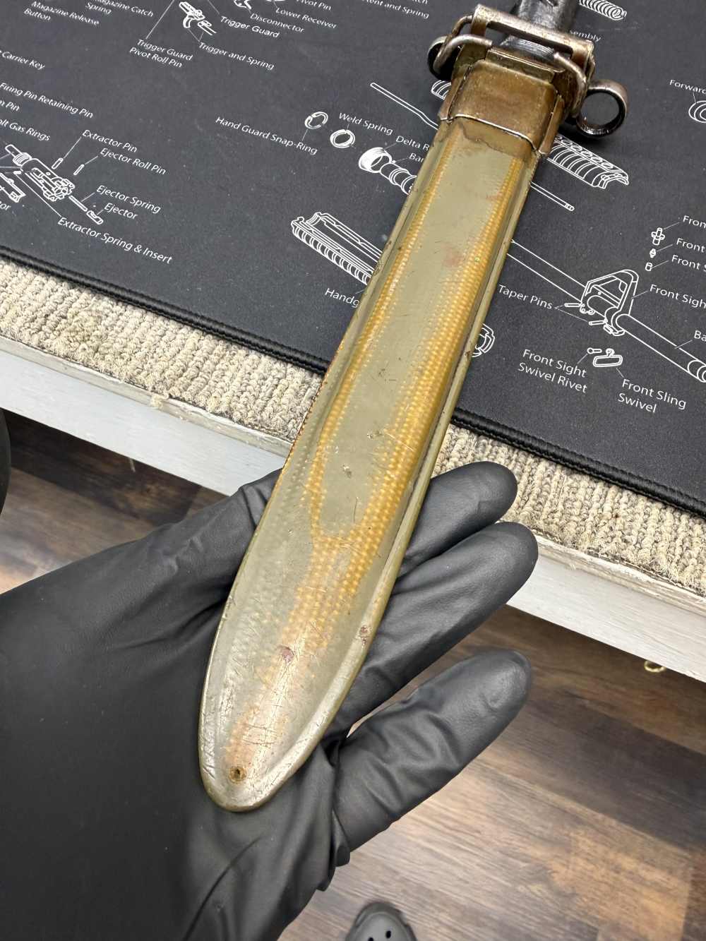 WWII USGI Local Bring Back US AFH Flaming Bomb M1 Garand Bayonet 30-06-img-21