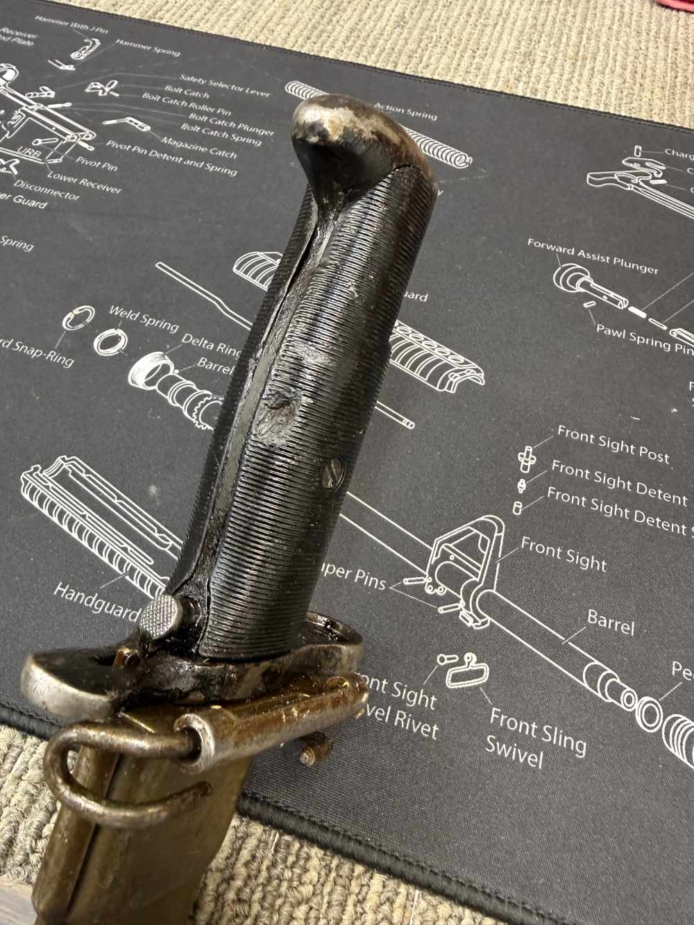 WWII USGI Local Bring Back US AFH Flaming Bomb M1 Garand Bayonet 30-06-img-12