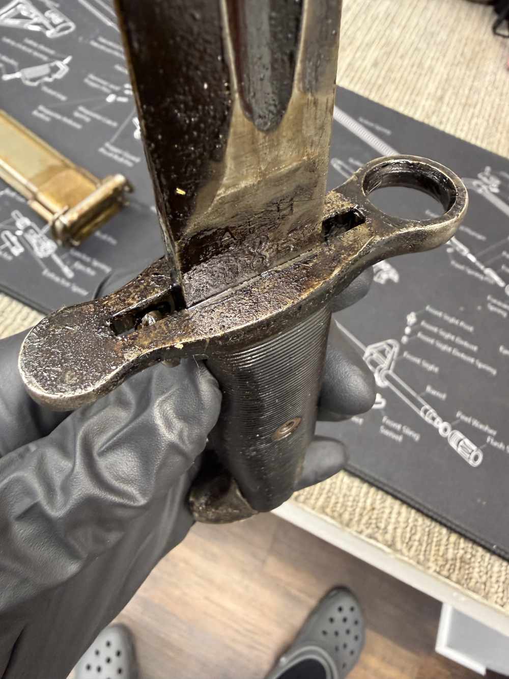 WWII USGI Local Bring Back US AFH Flaming Bomb M1 Garand Bayonet 30-06-img-28