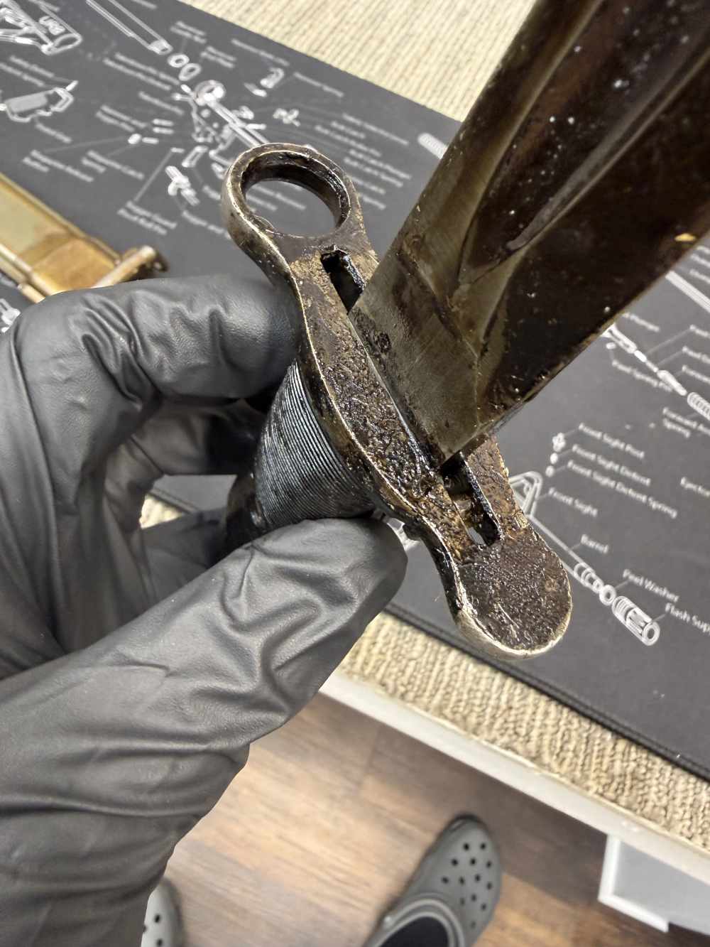 WWII USGI Local Bring Back US AFH Flaming Bomb M1 Garand Bayonet 30-06-img-29