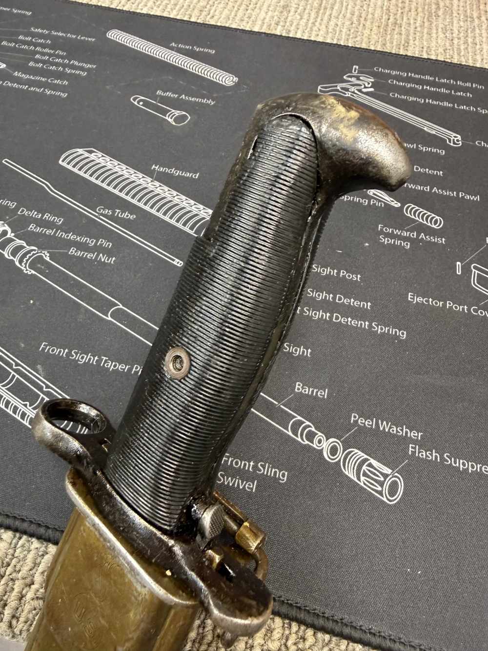 WWII USGI Local Bring Back US AFH Flaming Bomb M1 Garand Bayonet 30-06-img-9