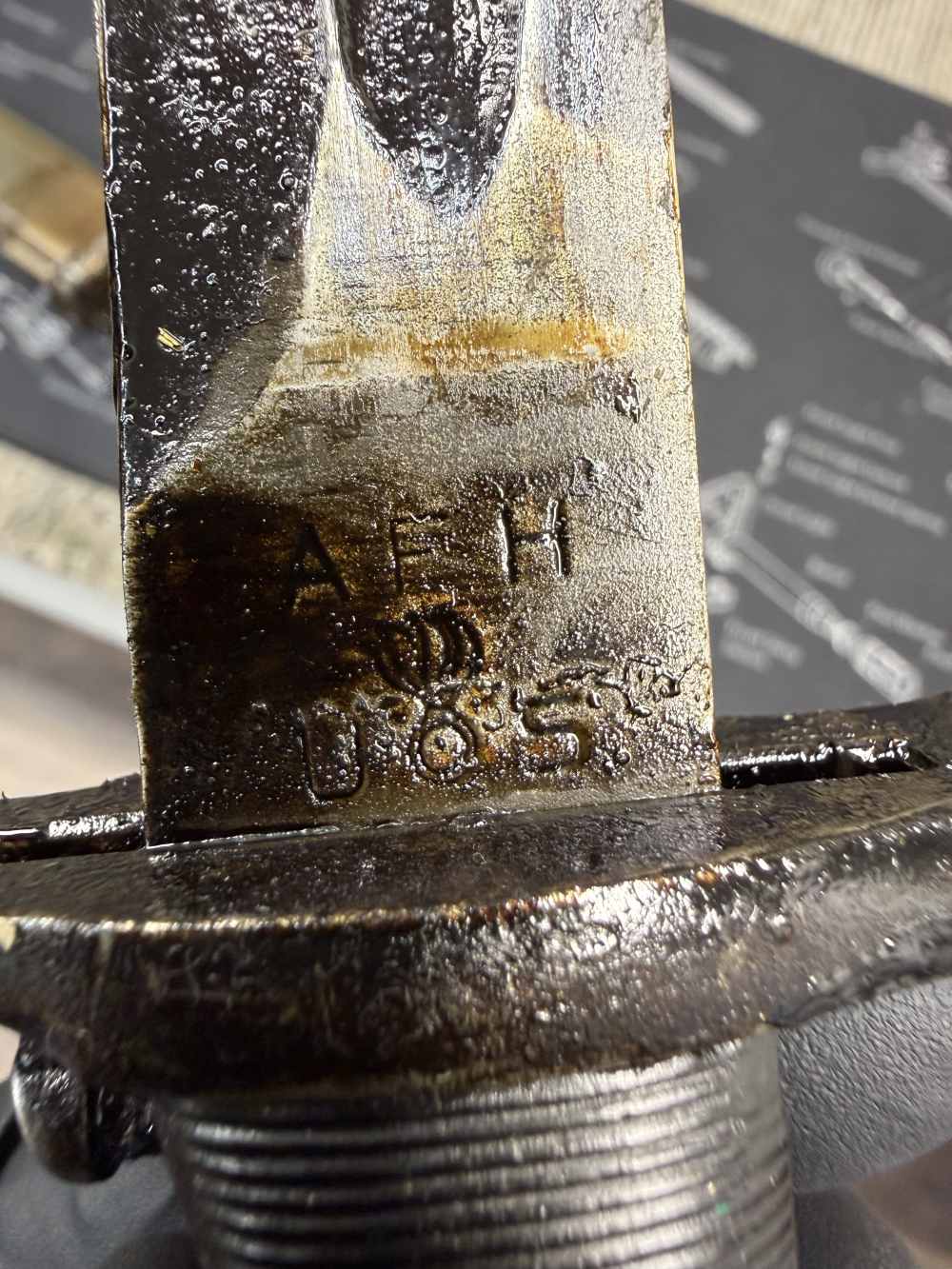 WWII USGI Local Bring Back US AFH Flaming Bomb M1 Garand Bayonet 30-06-img-30