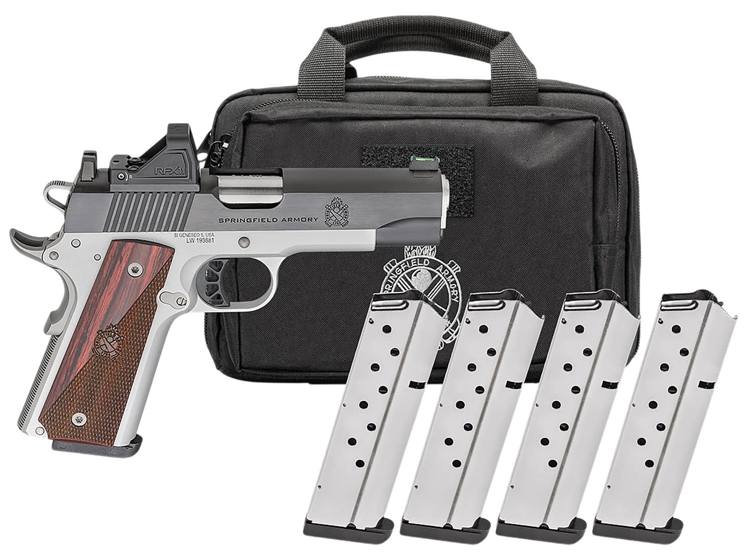 Springfield 1911 Ronin AOS Gear Pac 45 ACP Pistol 4.25 Stainless/Wood PX911-img-0