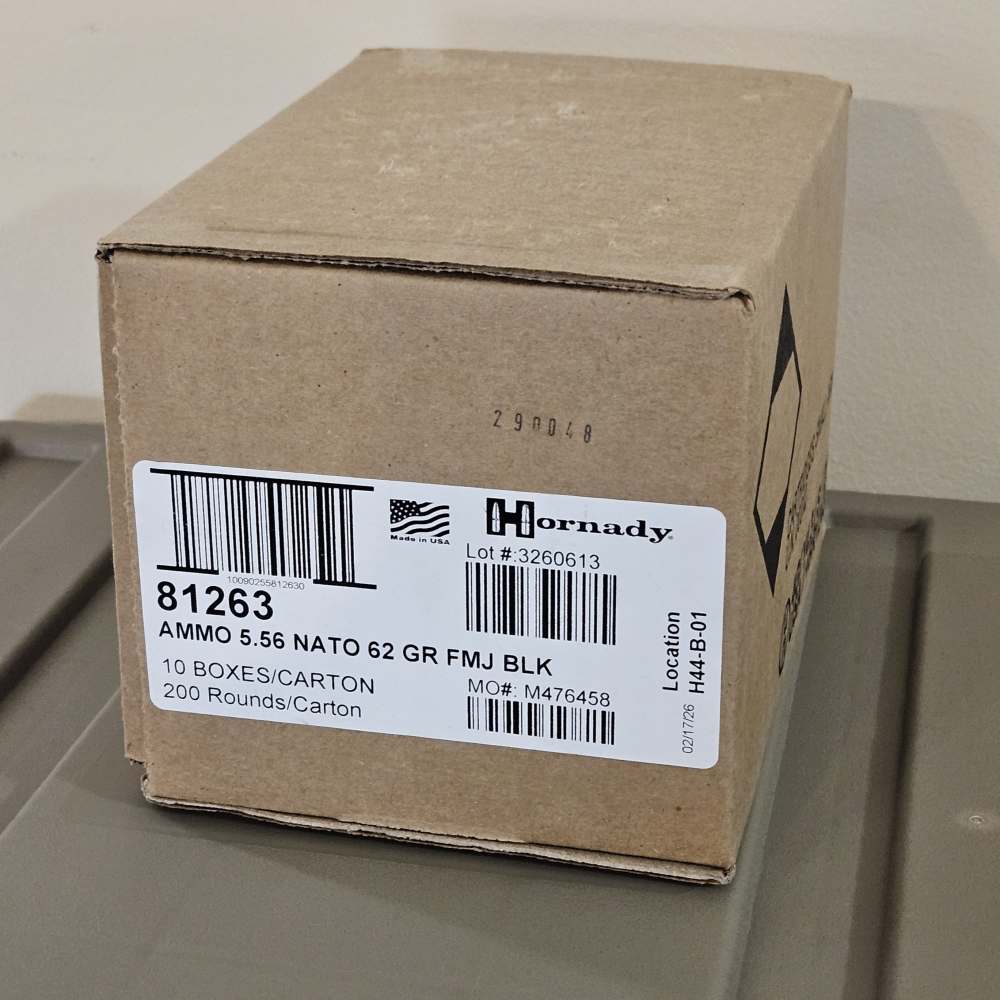 Hornady BLACK 5.56 NATO 62gr FMJ 200 Round Sealed Case-img-1