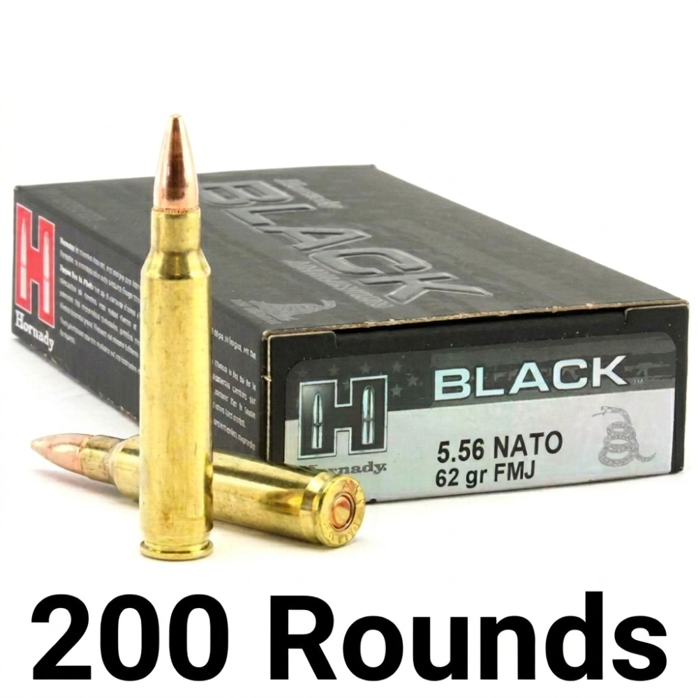 Hornady BLACK 5.56 NATO 62gr FMJ 200 Round Sealed Case-img-0