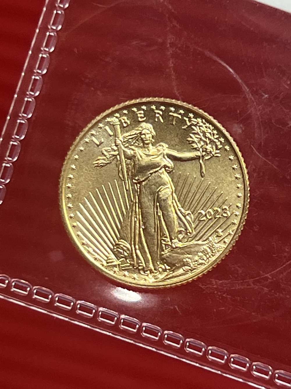 2023 American Gold Eagle 1/10 oz Fine 999 Gold Bullion Penny Start No Resrv-img-6