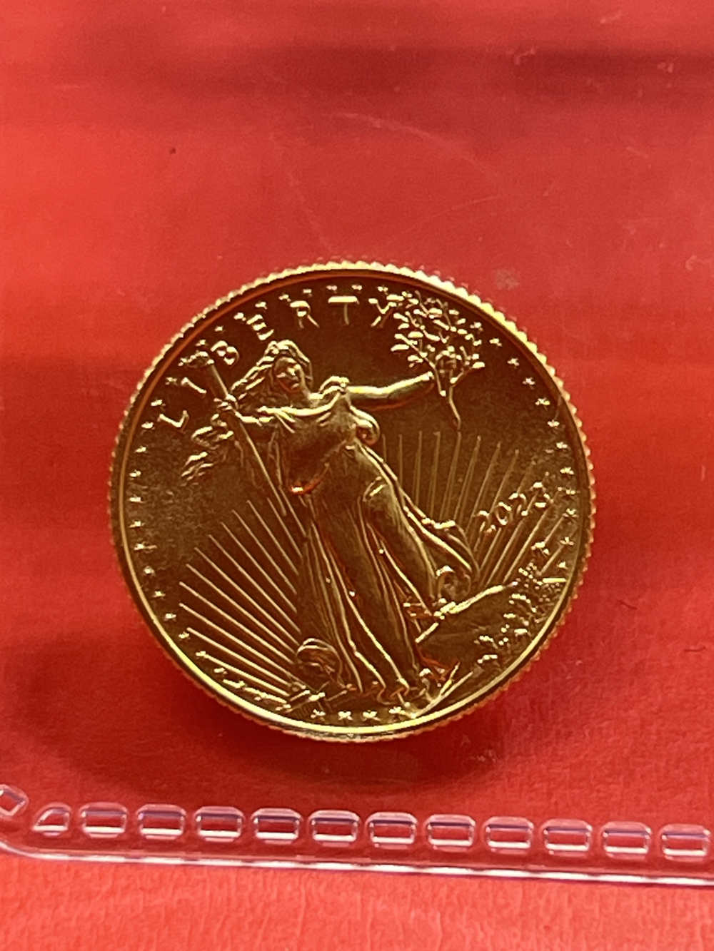 2023 American Gold Eagle 1/10 oz Fine 999 Gold Bullion Penny Start No Resrv-img-1