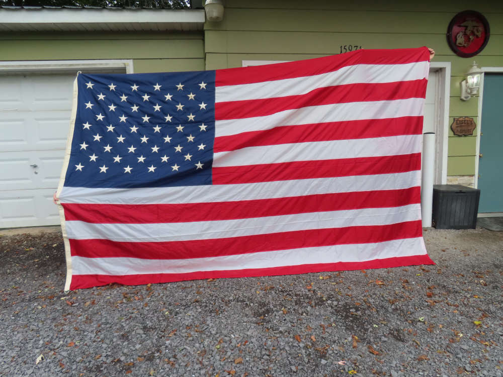 LARGE 48 STAR AMERICAN FLAG WITH EMBROIDERED STARS, 8'x12'-img-0