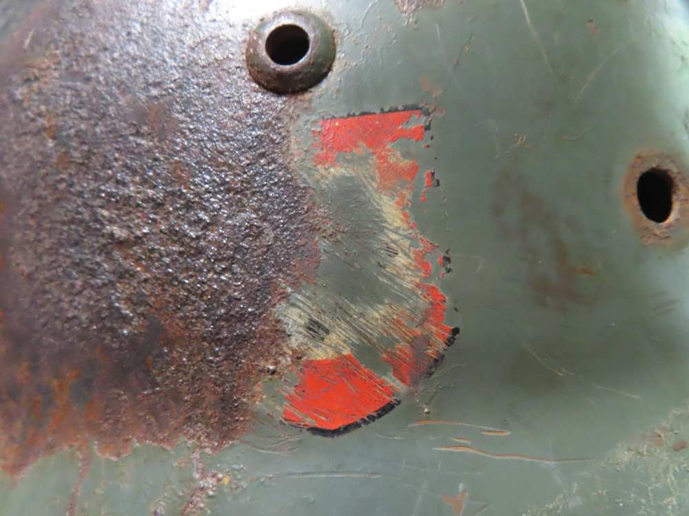 WWII GERMAN ARMY M35 DOUBLE DECAL HELMET SHELL-1939 DOME STAMP-APPLE GREEN-img-4