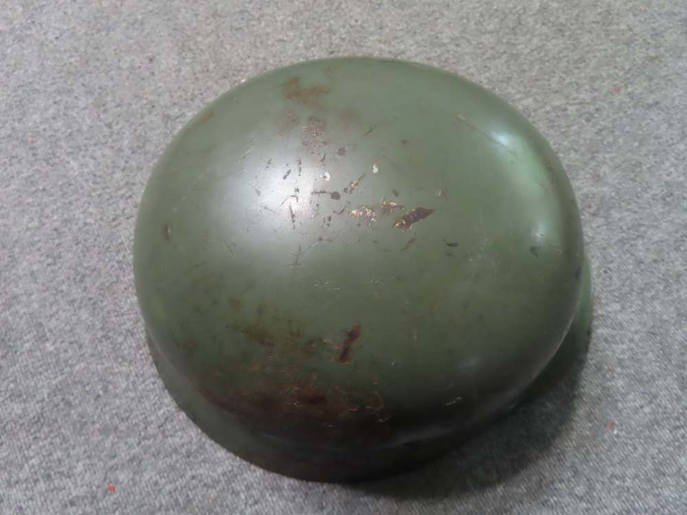 WWII GERMAN ARMY M35 DOUBLE DECAL HELMET SHELL-1939 DOME STAMP-APPLE GREEN-img-7