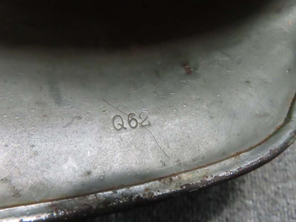 WWII GERMAN ARMY M35 DOUBLE DECAL HELMET SHELL-1939 DOME STAMP-APPLE GREEN-img-13
