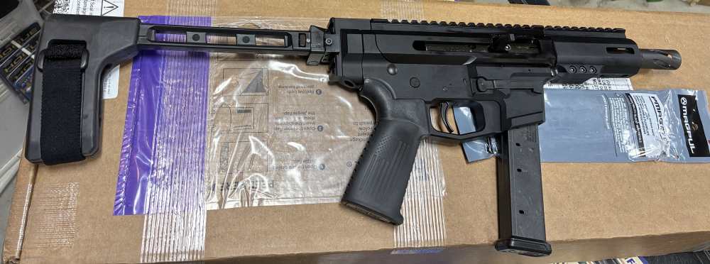 AR9 AR15 shoots 9mm BCA Billet pistol 5" HBAR Glock Mags(no card fees)-img-0