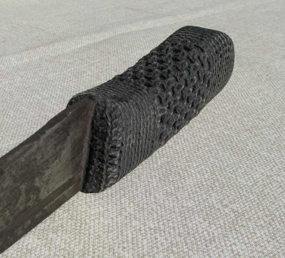  FOLK ART WHALERS MACRAMAE` HILT FLENSING KNIFE CUT DOWN SWORD 1850's-img-15
