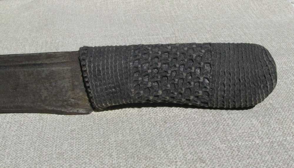  FOLK ART WHALERS MACRAMAE` HILT FLENSING KNIFE CUT DOWN SWORD 1850's-img-13