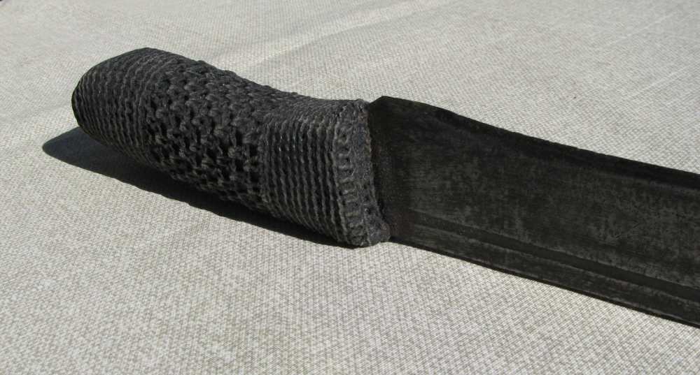  FOLK ART WHALERS MACRAMAE` HILT FLENSING KNIFE CUT DOWN SWORD 1850's-img-16