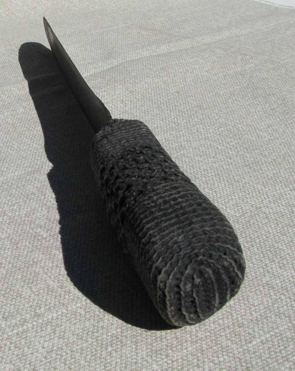  FOLK ART WHALERS MACRAMAE` HILT FLENSING KNIFE CUT DOWN SWORD 1850's-img-20